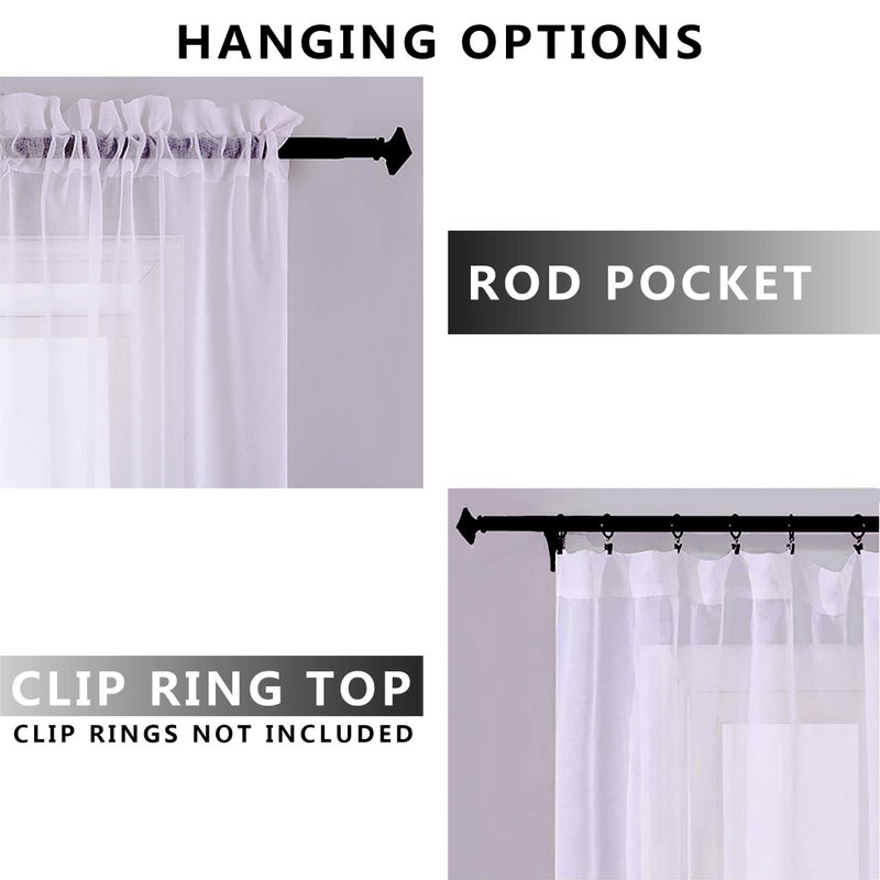 KOUFALL Navy Blue Sheer Curtains 63 Inch Length,Ombre Curtains for Kids Room Boys Bedroom 63 Inches Long - Image 5